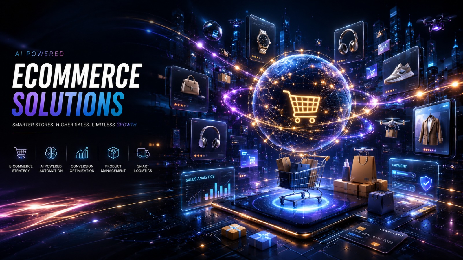 E-commerce Solutions service banner by Digital Terrene